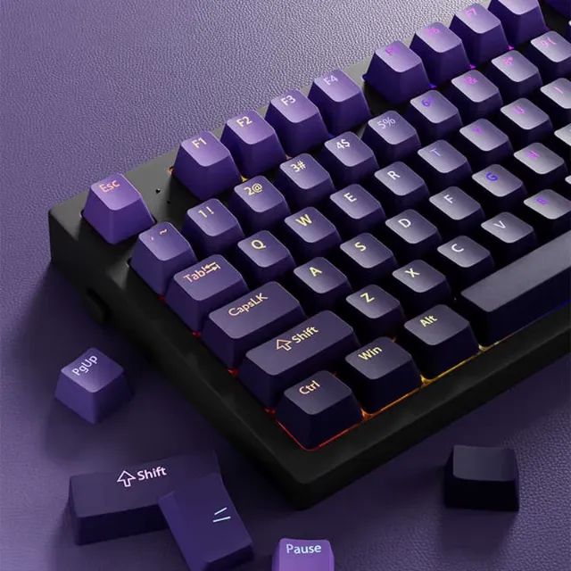 Teclas Gradiente Roxas Pbt Double Shot Para Teclados Mecânicos - Foto 2