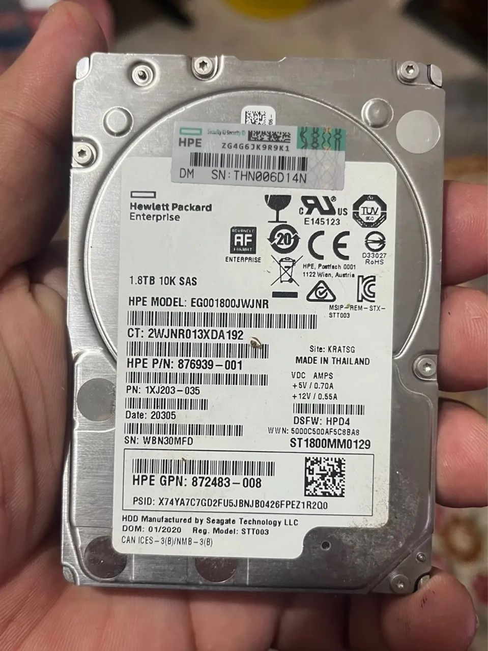 Hd Hp Hewlett Packard Enterprise 1.8tb 10k Sas 2.5