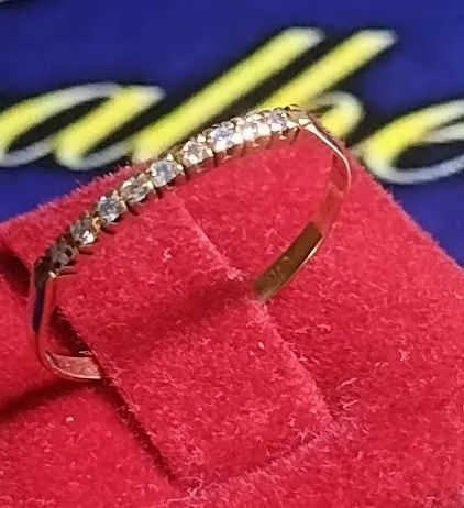 Anel Meia Aliança zircônia 1 mm Ouro 18 Kilates 0.70 Gramas - Foto 6