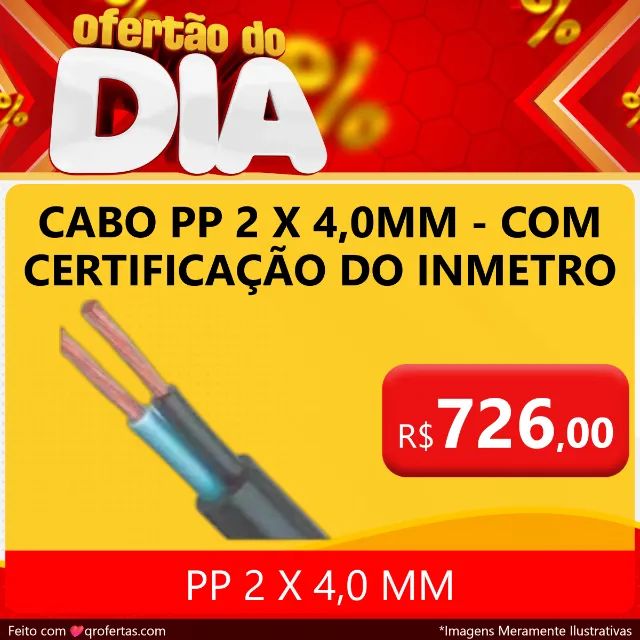 FIO FLEXIVEM CABO PP 2 VIAS POR 4mm - PP CABO PP 2 X 4,0 MM ANTI - CHAMAS   - Foto 6