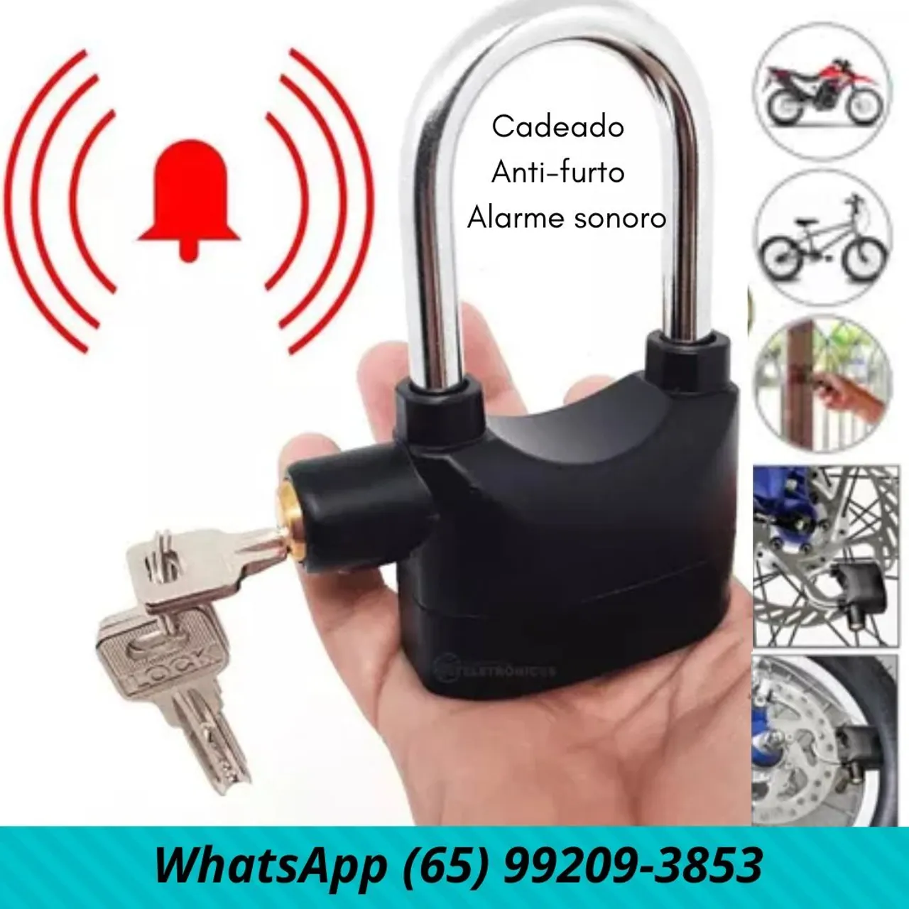 Cadeado Anti-furto Alarme Sonoro