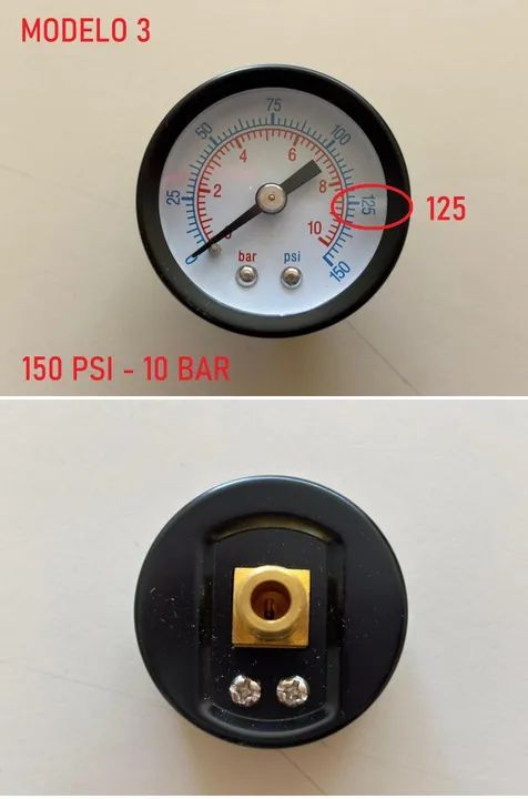 Manômetro 1/4" para regular pressão do ar - Foto 3