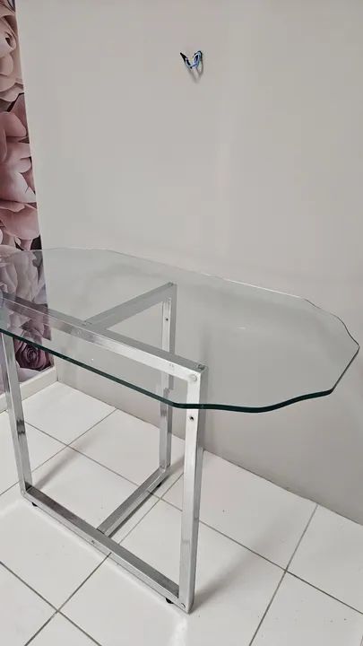 Mesa de centro em vidro e aço inox - Foto 4