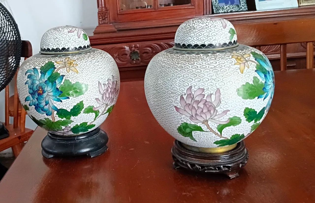 Potes lindíssimos de cobre Cloisonne. 65580480241026122