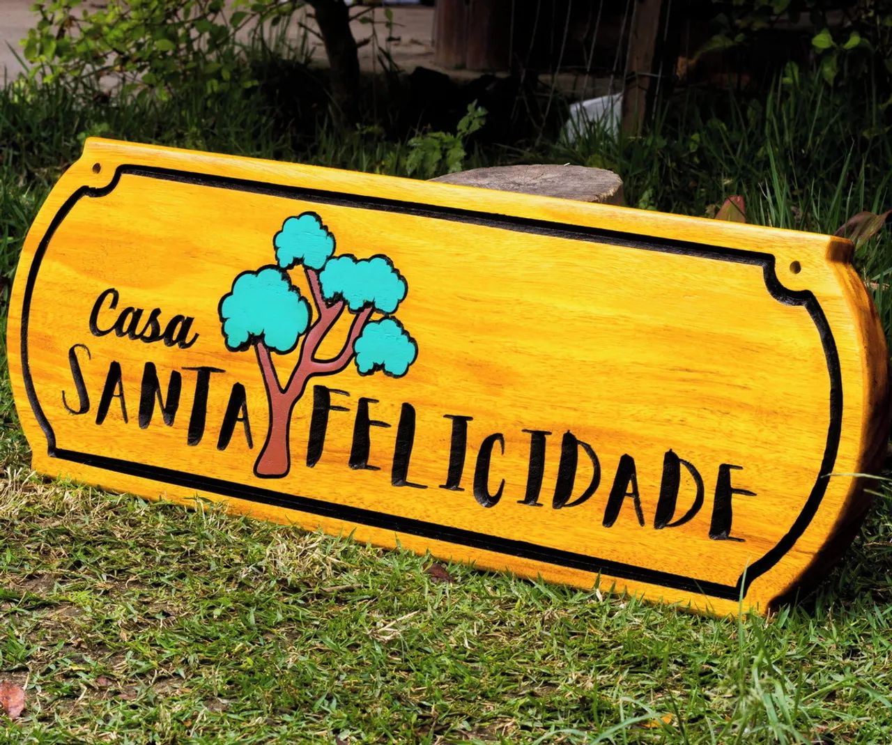Placa Decorativa em Madeira Artesanal - Foto 2