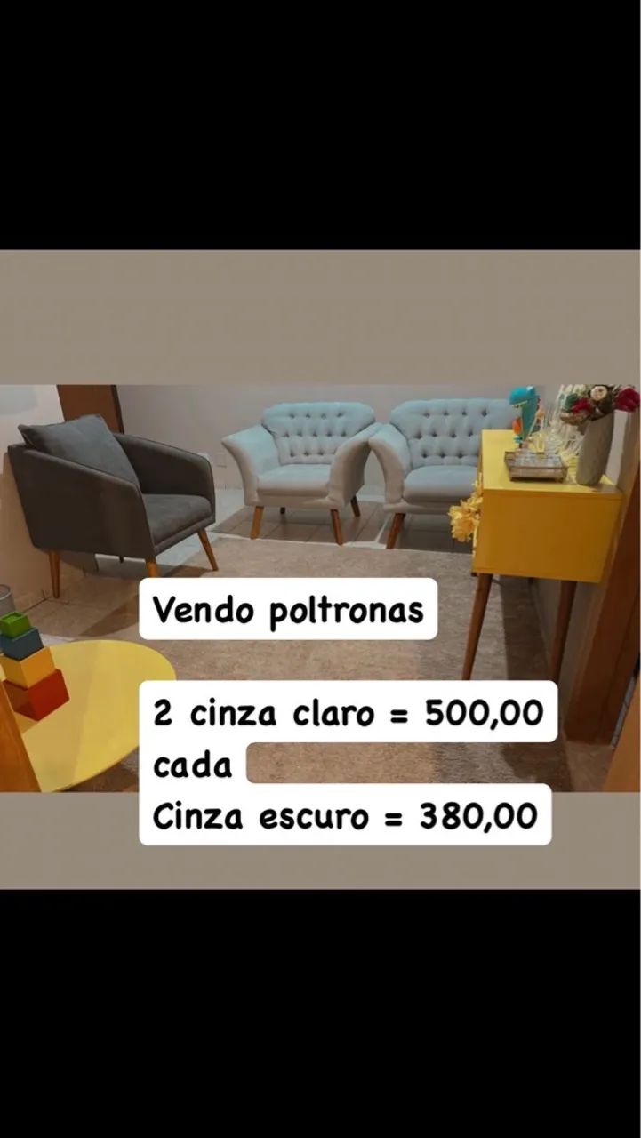 Cadeiras - Poltronas em Cinza