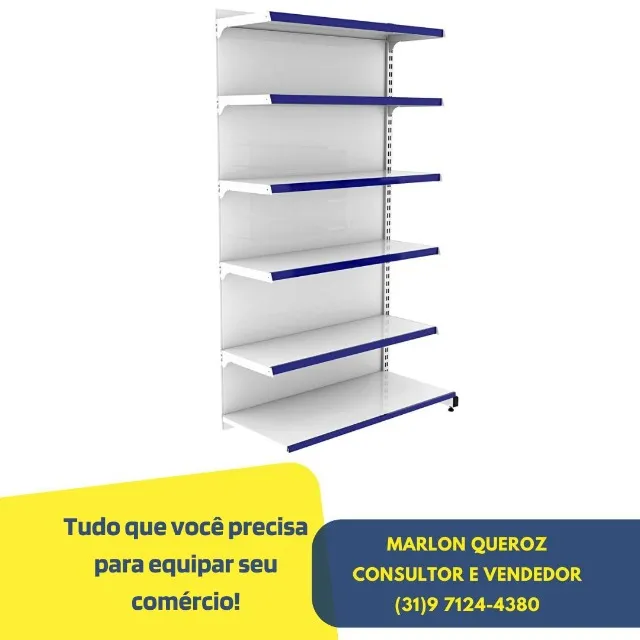 Gondola de Parede 2M Branca Polar 6 Bandejas