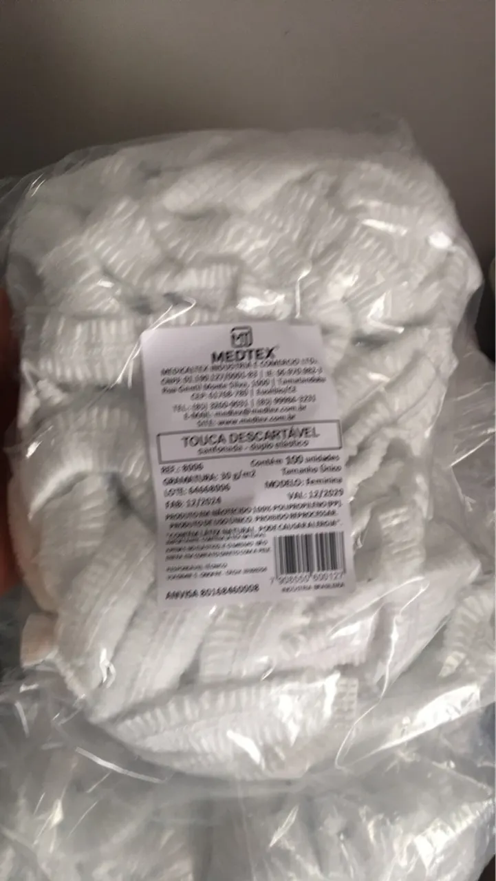 Touca Descartável Sanfonada Duplo Elástico - Medtex