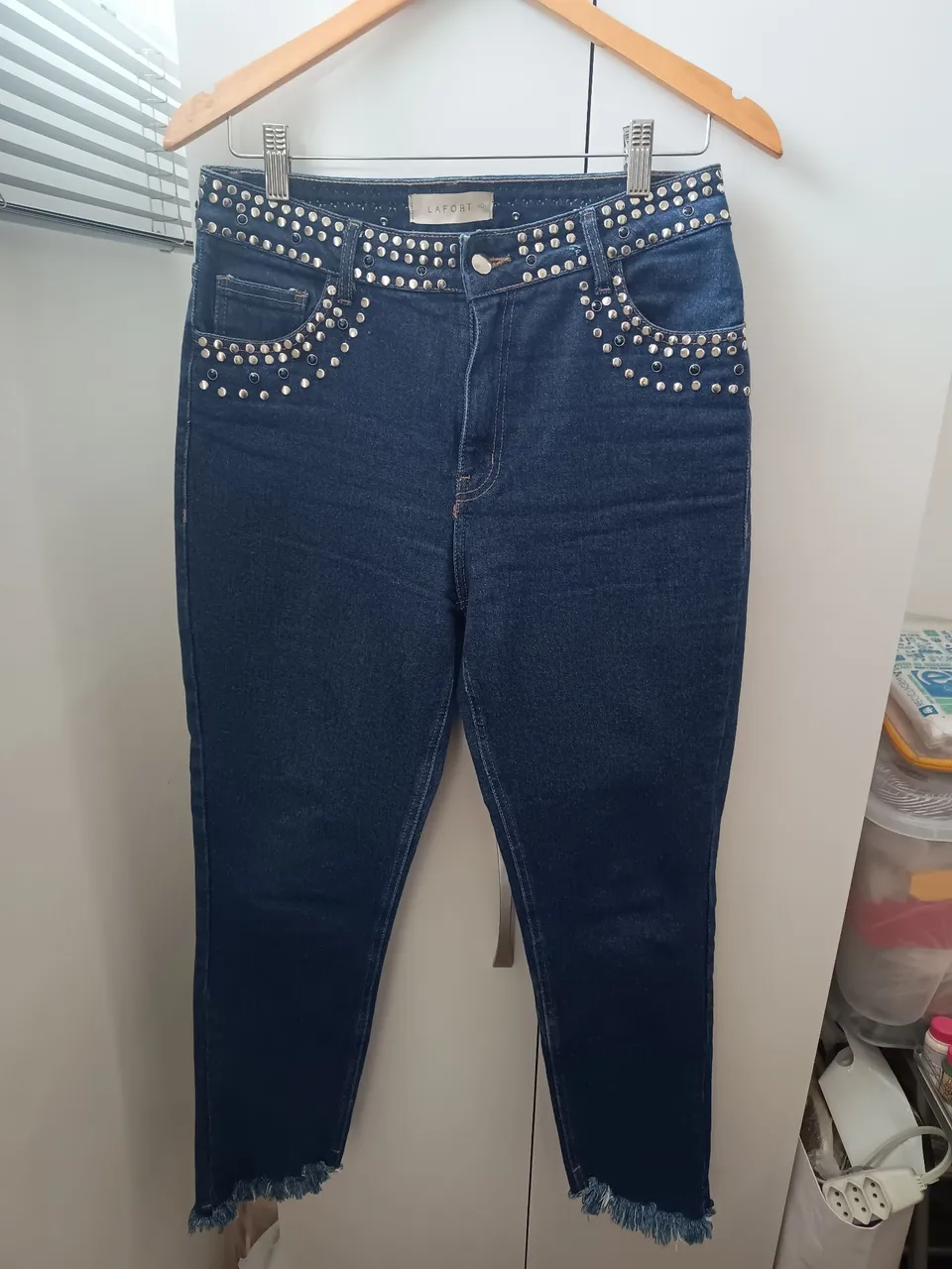Calça Jeans Lafort Feminina com Detalhes em Strass - LAFORT