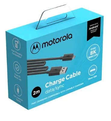 Cabo De Dados Motorola Usb-A Para Micro-USB 2 Metros Charge/Sync Preto