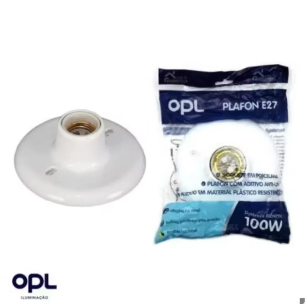 Plafon Bocal de Porcelana branco 
