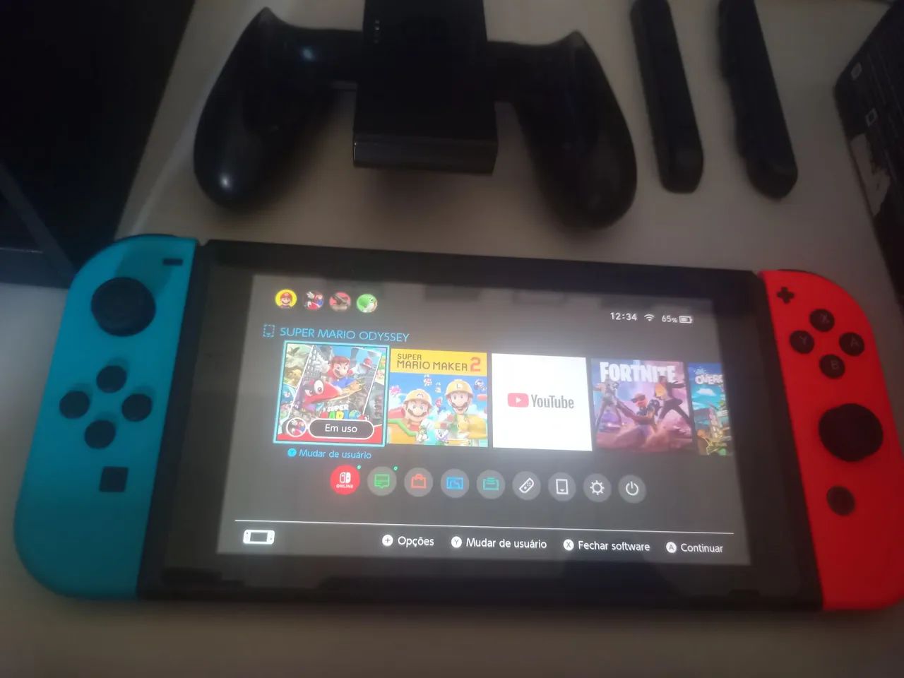 Nintendo Switch V2 32gb + 3 jogos  - Foto 3