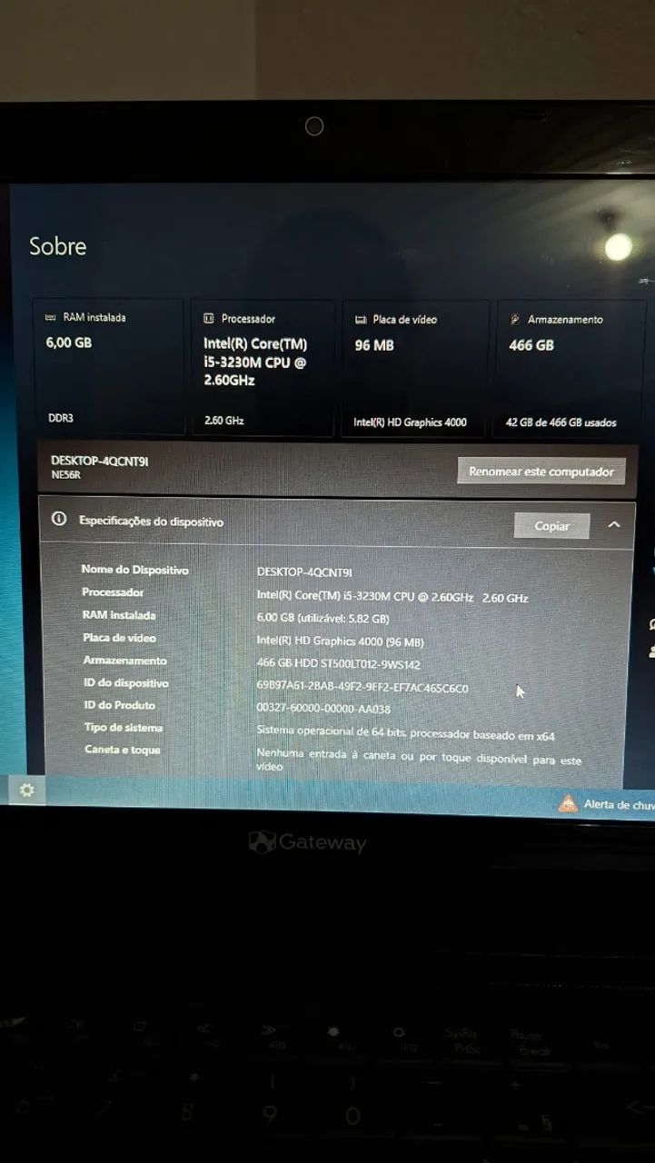 Notebook Gateway, Intel i5-3230m, 6 Gb RAM, 500 Gb HD - Foto 2