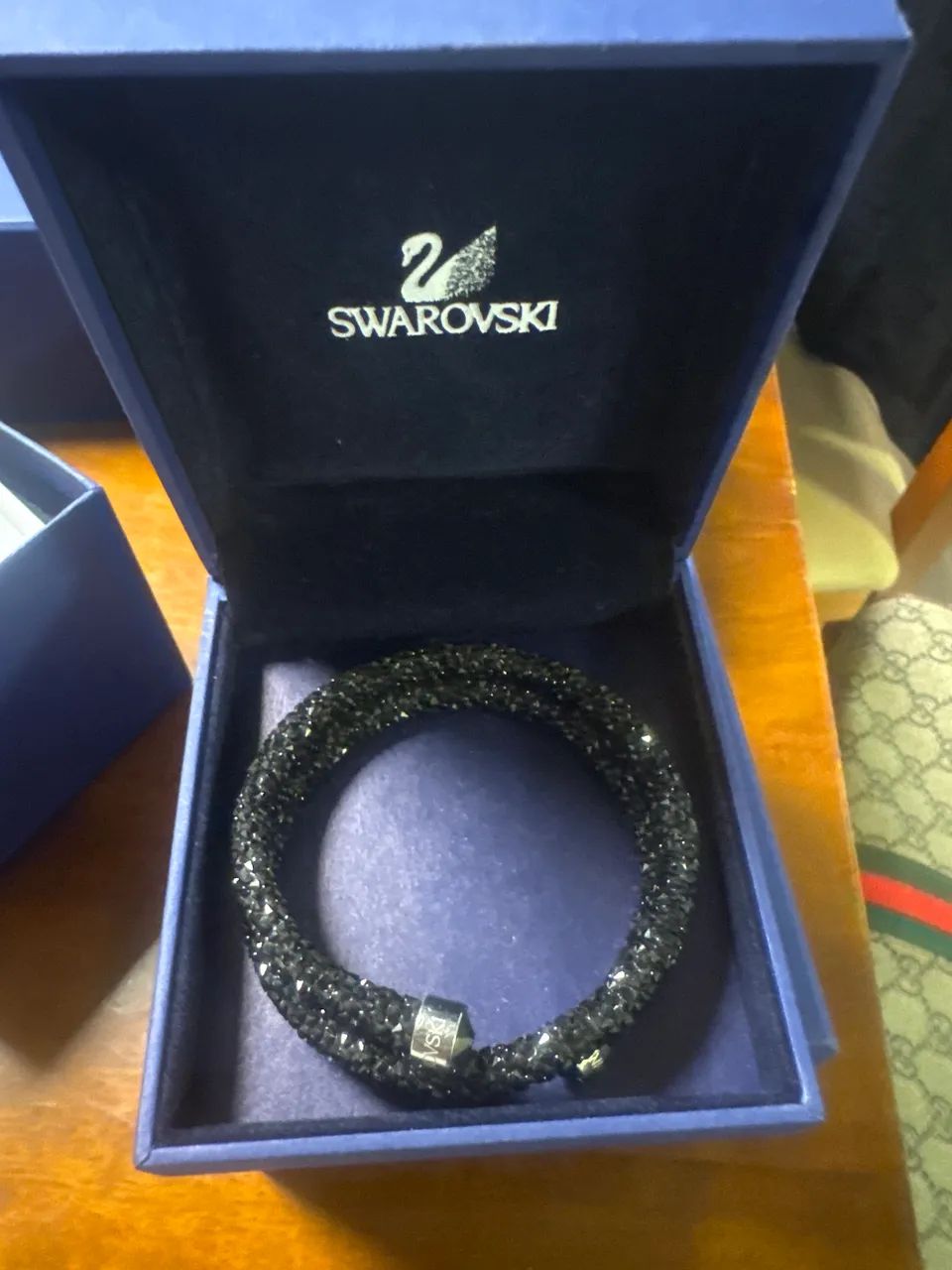 Bracelete Swarovski Crystaldust Original - Preta