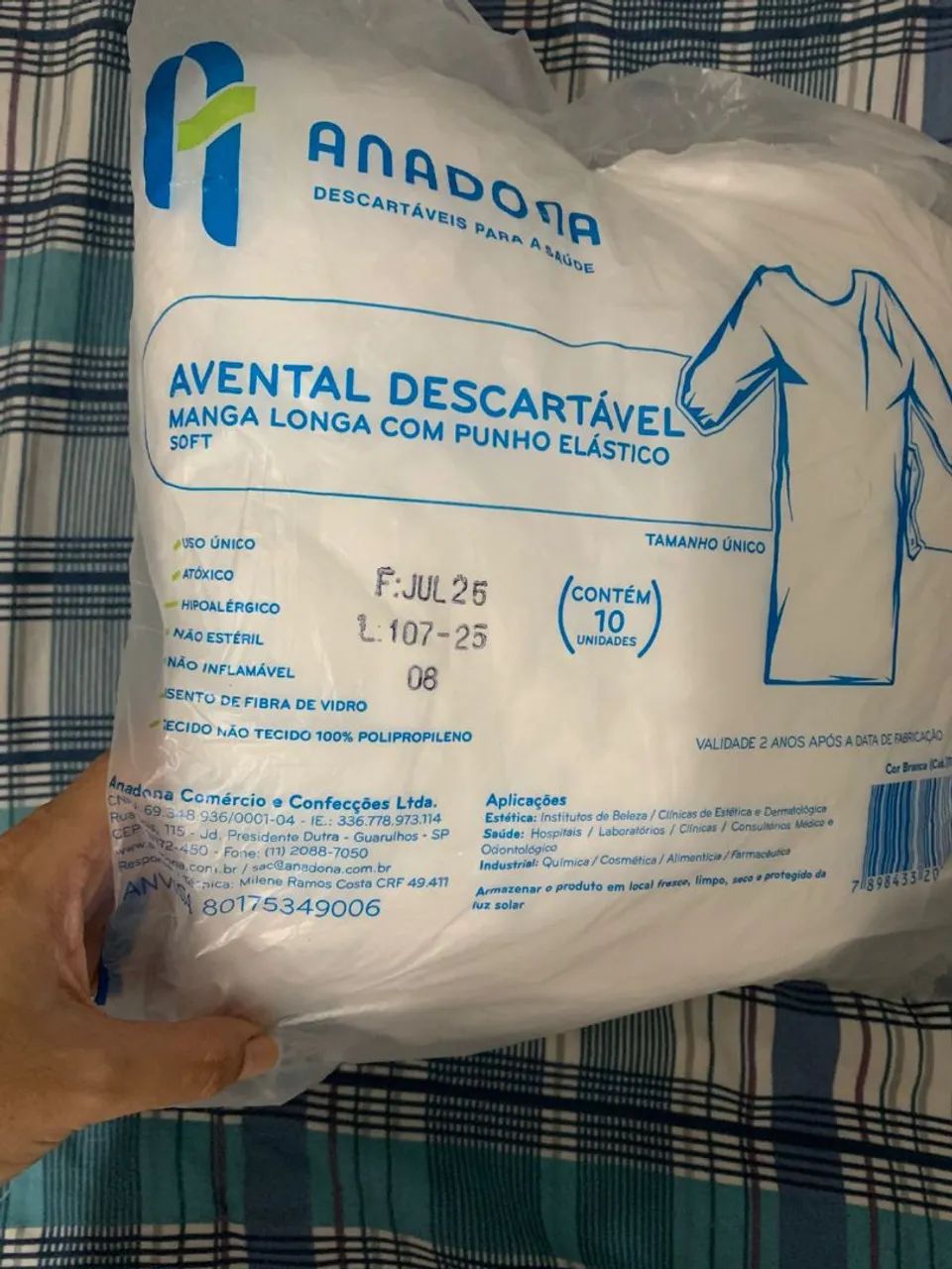 Avental descartável manga longa com punho elástico - Foto 3