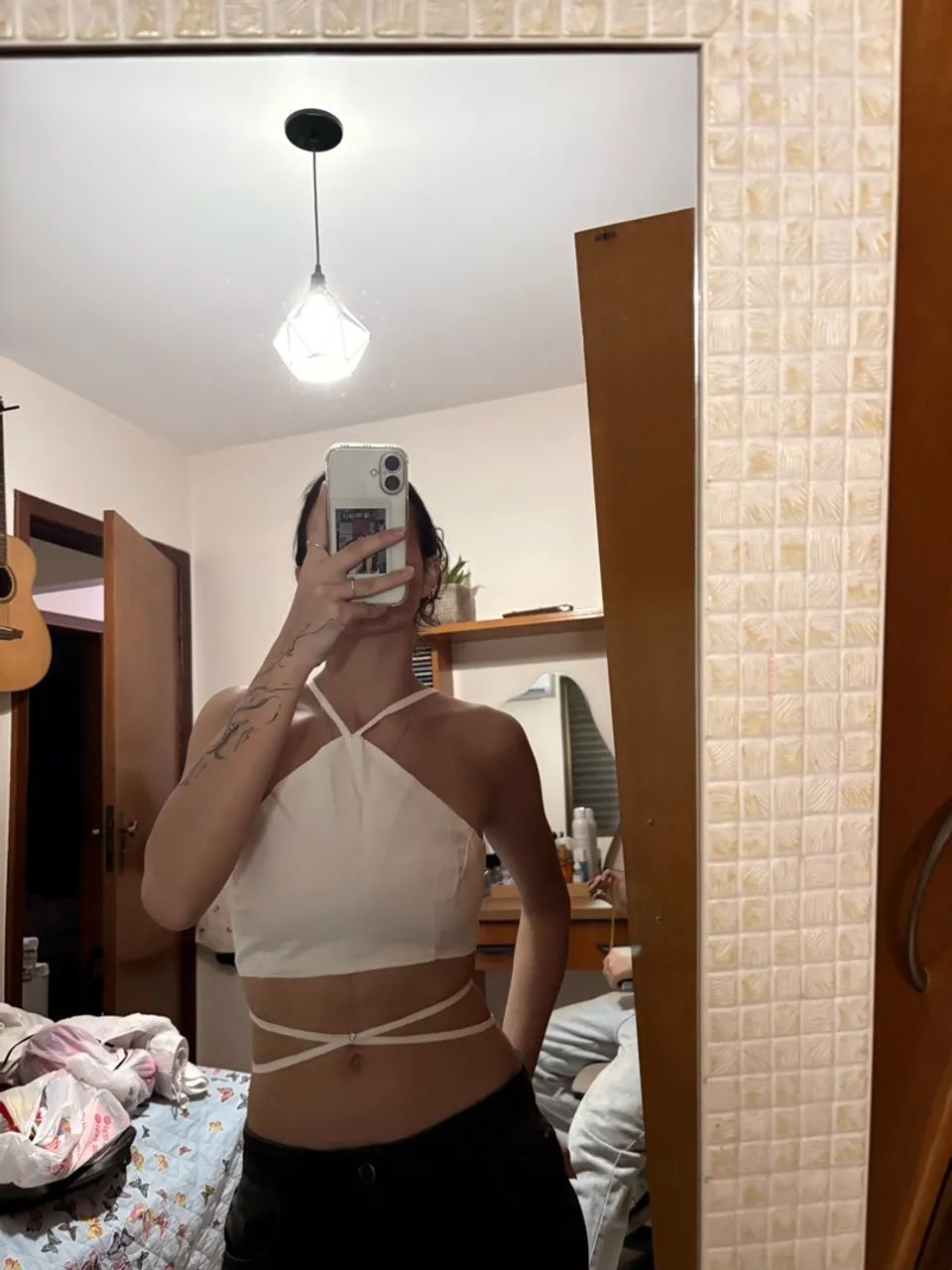 Top de linho feito sob medida 