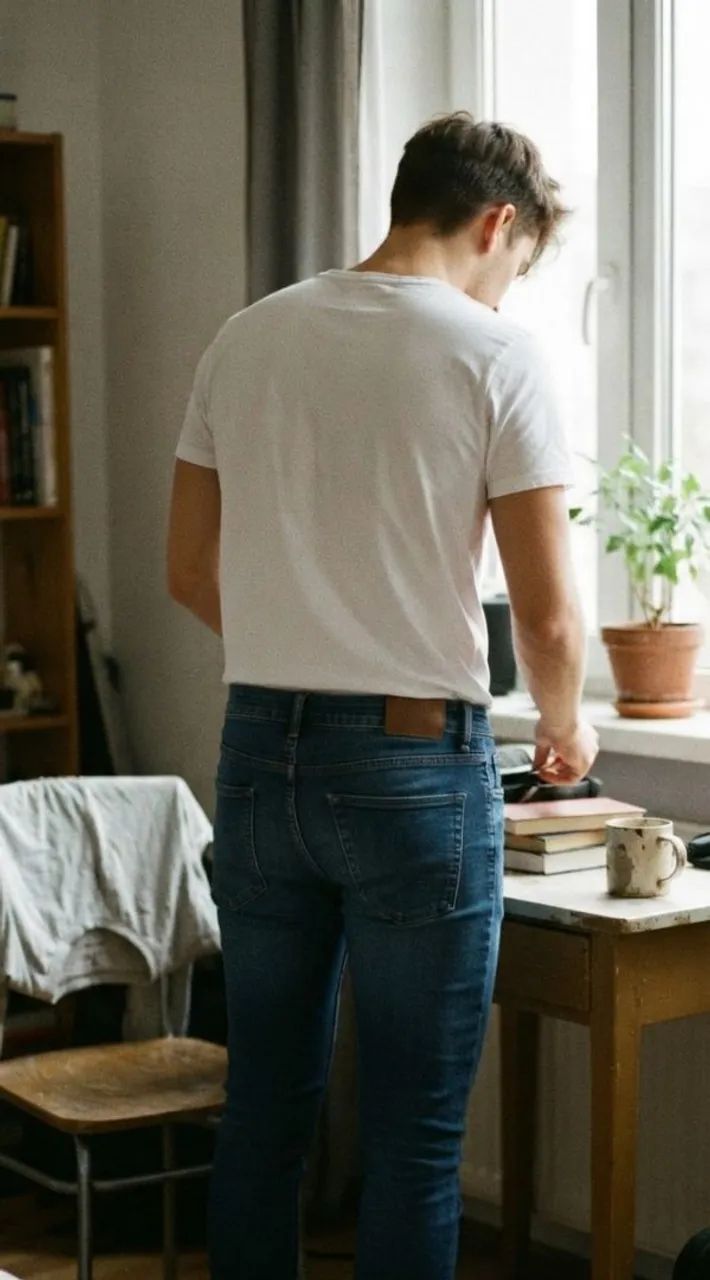 Calça jeans azul  masculina  - Foto 3