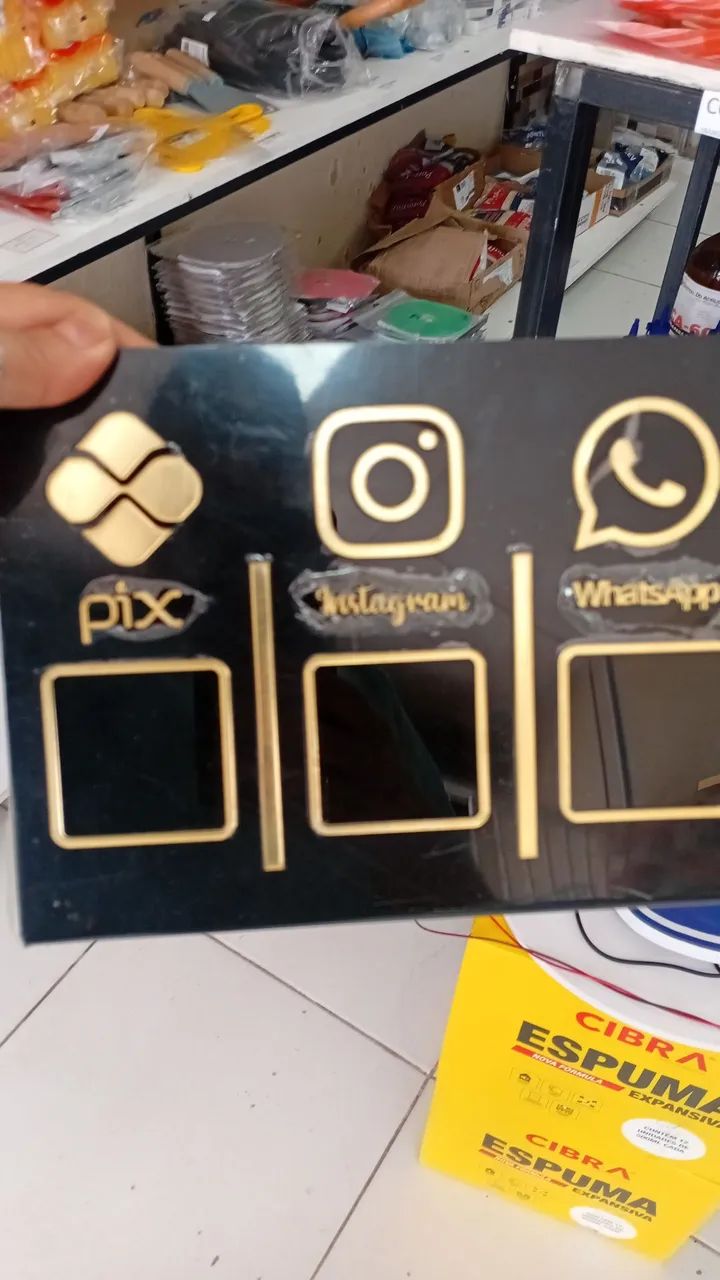 Plaquinha Display De Balcão Para Qr Code - Foto 4
