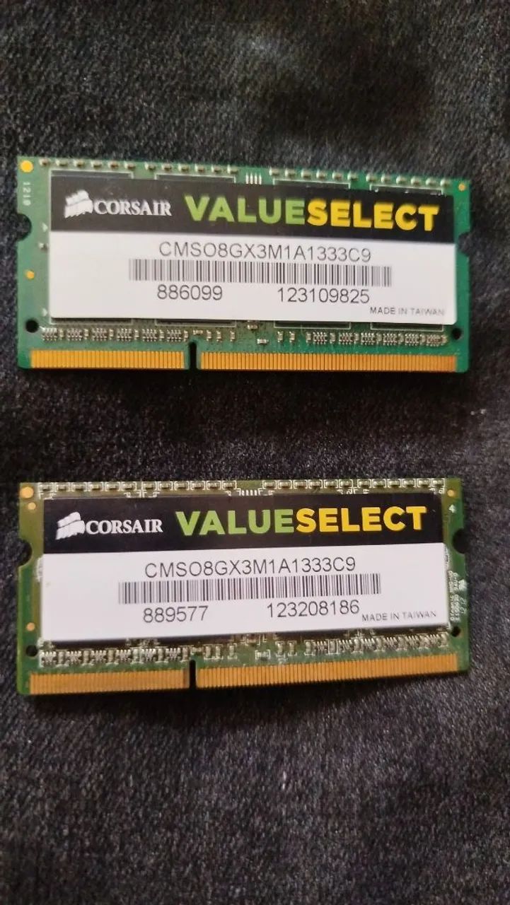Memória Ram DDR3 de Notebook 16Gb 2x8