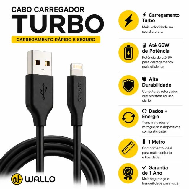 CABO USB IPHONE TURBO 66W  - Foto 3