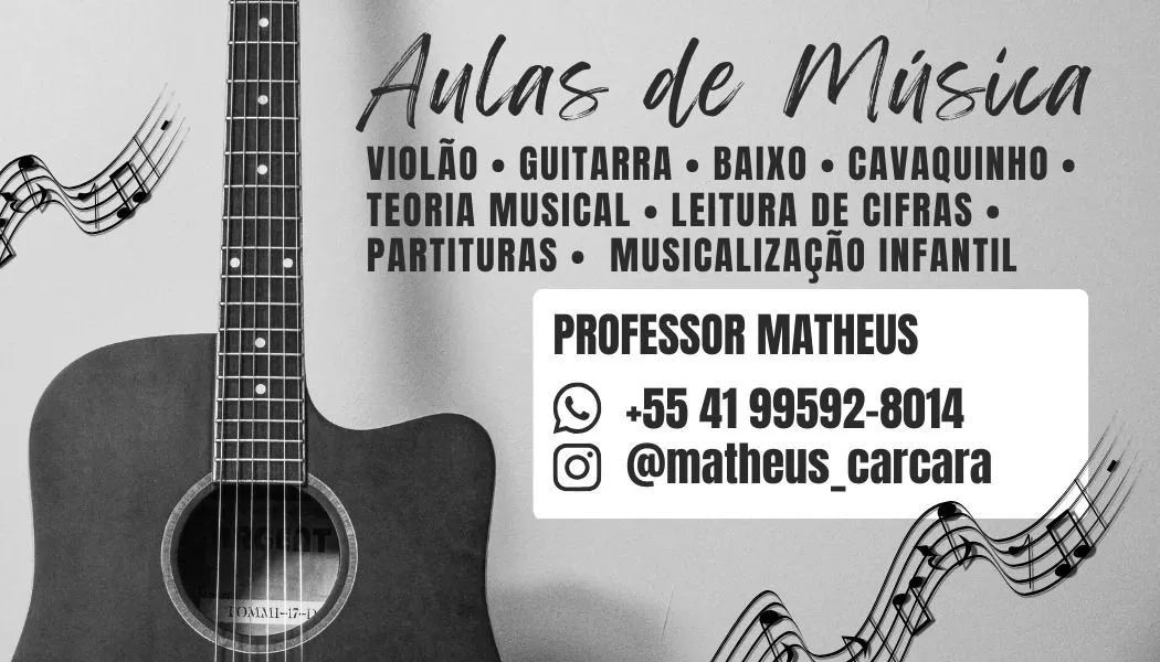 Aulas de música com o professor Matheus 