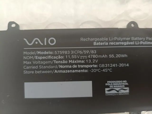 Bateria para notebook Vaio FE 15 - VJFE54F11UAR - Foto 2