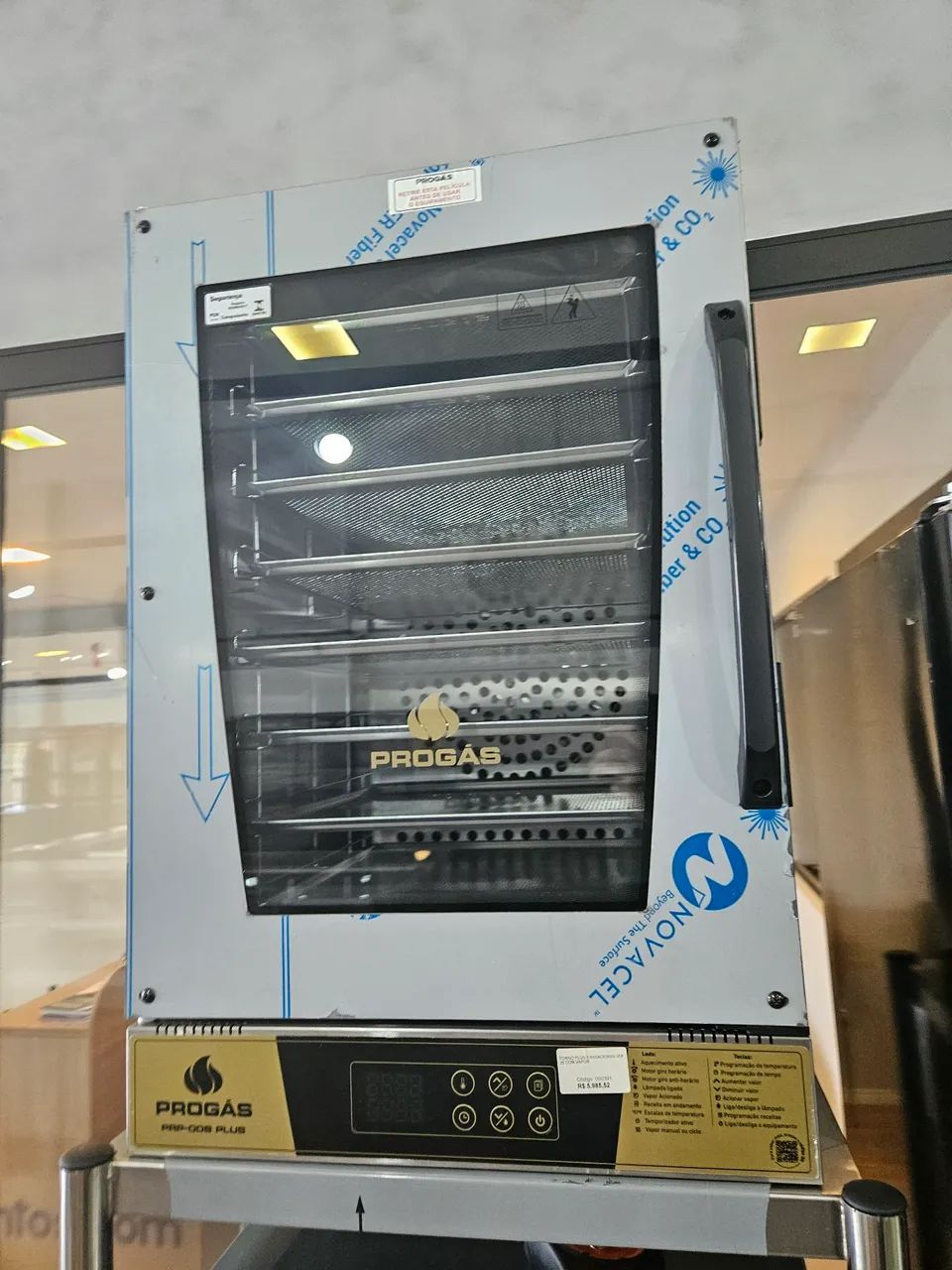 forno elétrico 8 formas 35x35 com vapor - novo