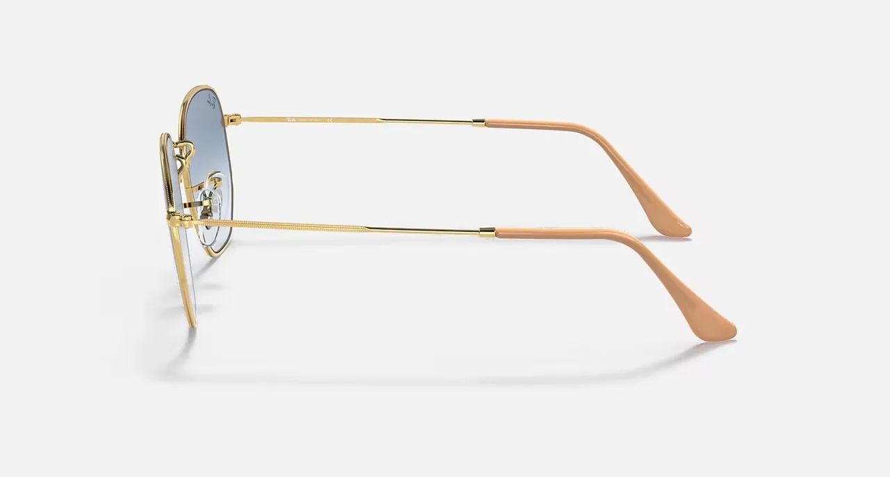Óculos Ray-Ban Hexagonal Dourado Azul Degradê 54 Original Novo - Foto 2