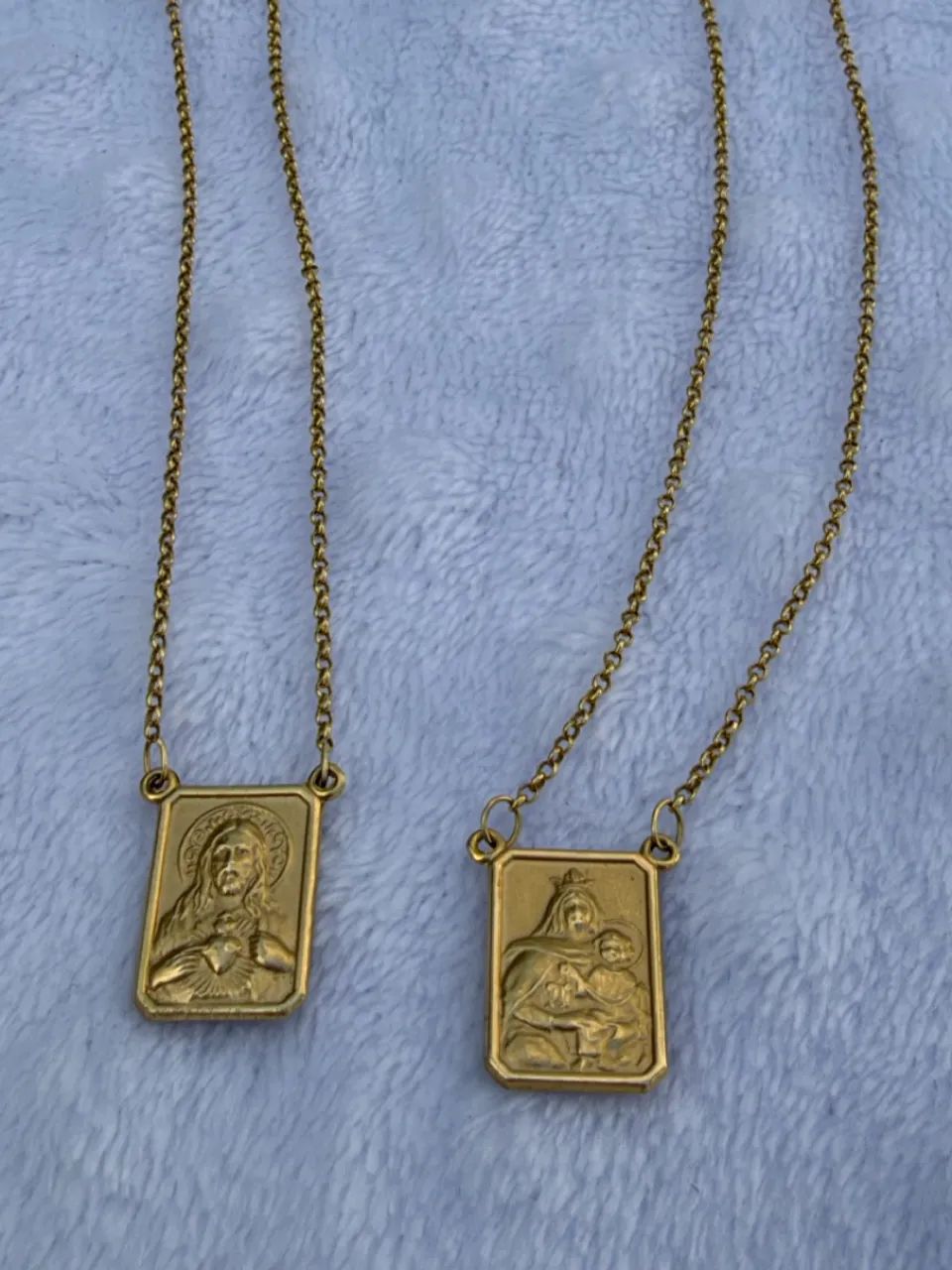 Escapulário de ouro 18k (Nossa senhora do Carmo e Menino Jesus) - Foto 2