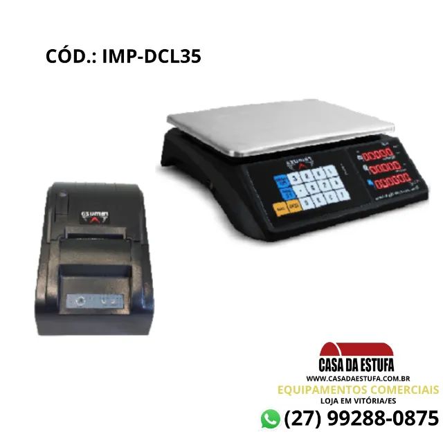 Balança Comercial Touch DCLB 35KG X 5G Computadora LED Ramuza com Impressora Térmica