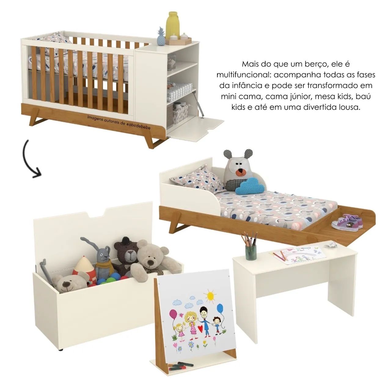 Quarto de bebê matic , berço 3 em 1 e cômoda  - Foto 2
