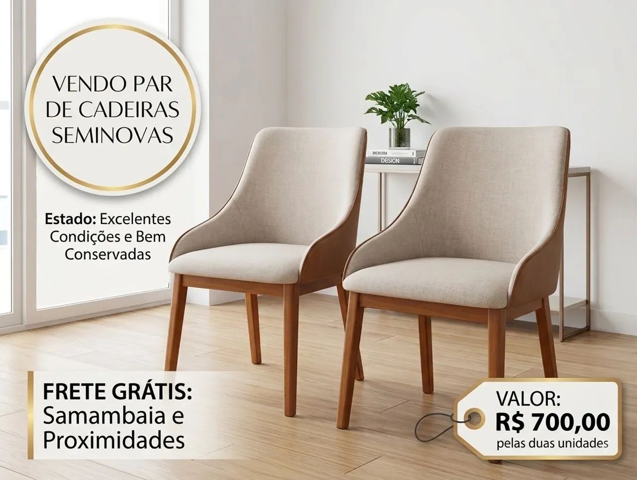 Jogo com 2 Cadeiras Estofadas