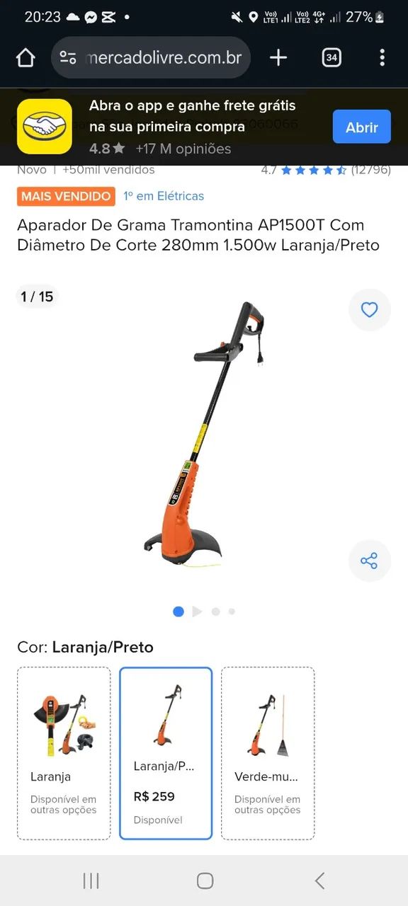 Aparador de grama tramontina 