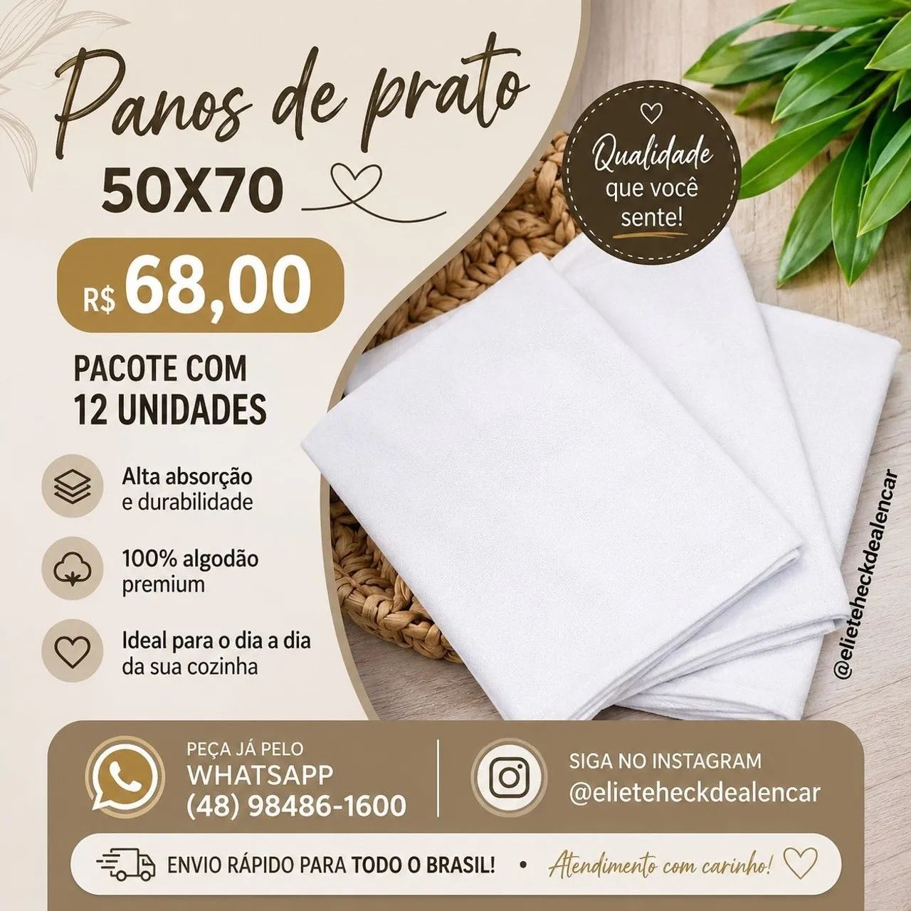 Panos de prato com bainhas  - Foto 2