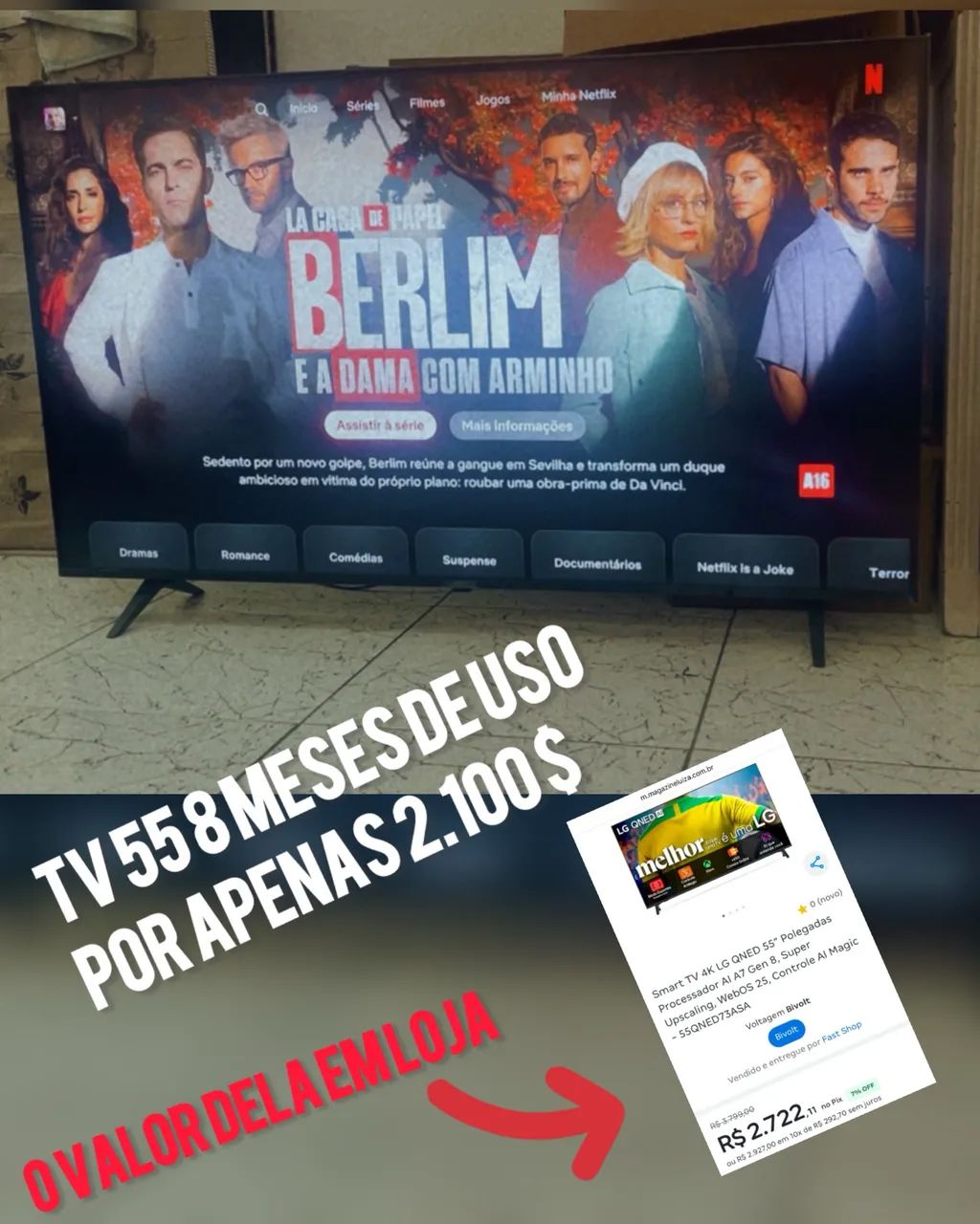 Smart tv nova LG 55 polegadas 