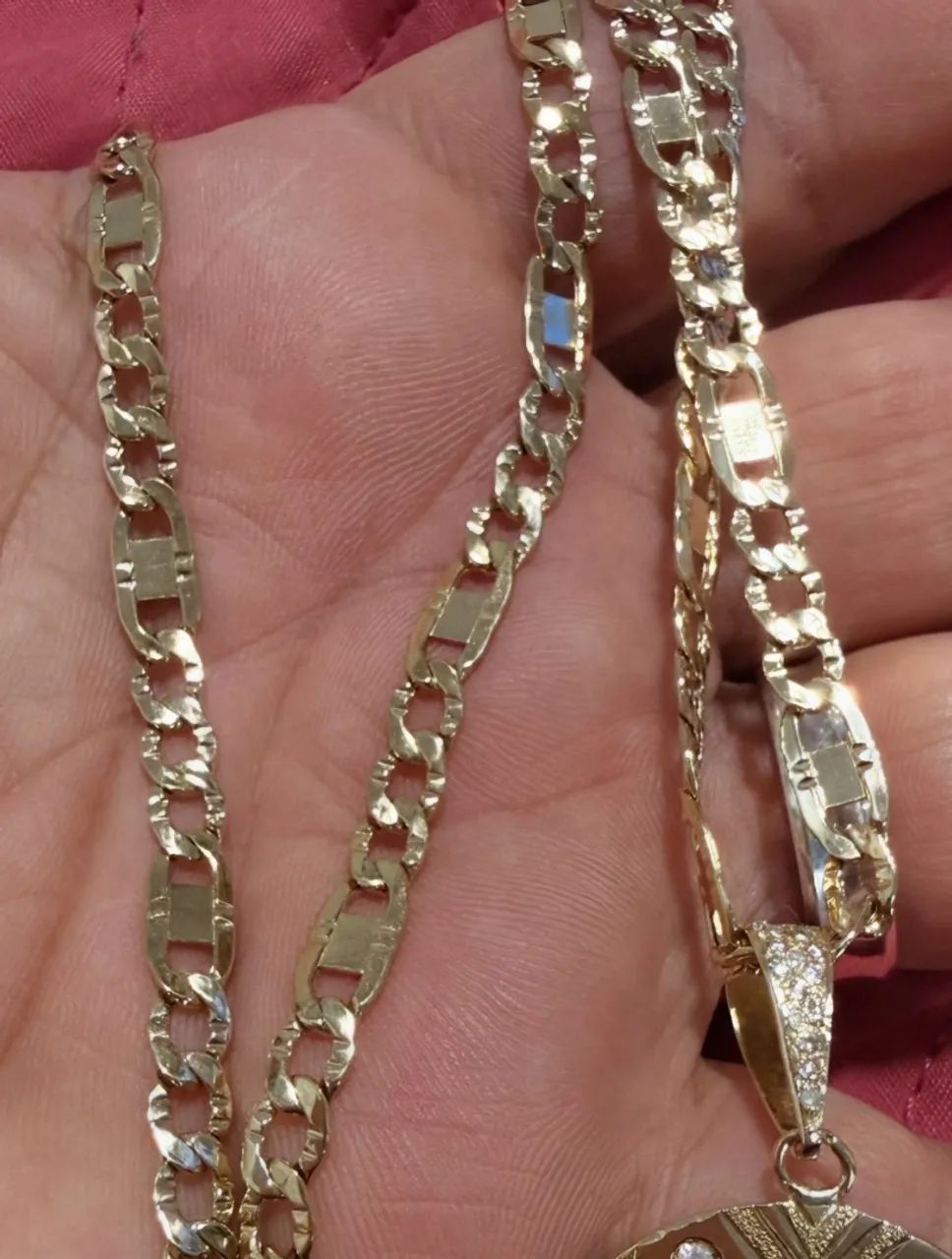  Ouro 18k maciça de fábrica peca muito linda
