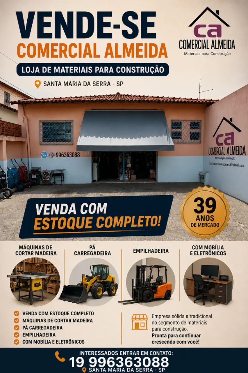 LOJA MATERIAL DE CONSTRUÇÃO EM SANTA MARIA DA SERRA SP