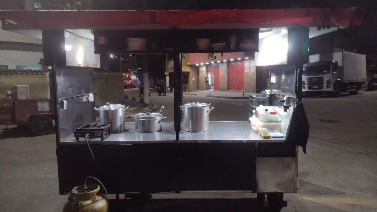 Barraca/Carrinho para Lanches e Alimentação - Completa com Bancada Inox - Foto 4