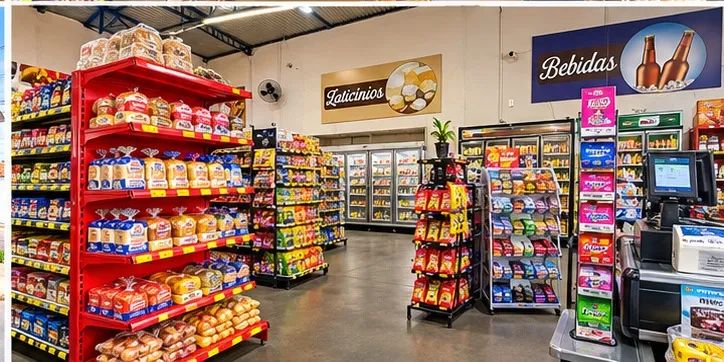 Mercado completo em funcionamento 