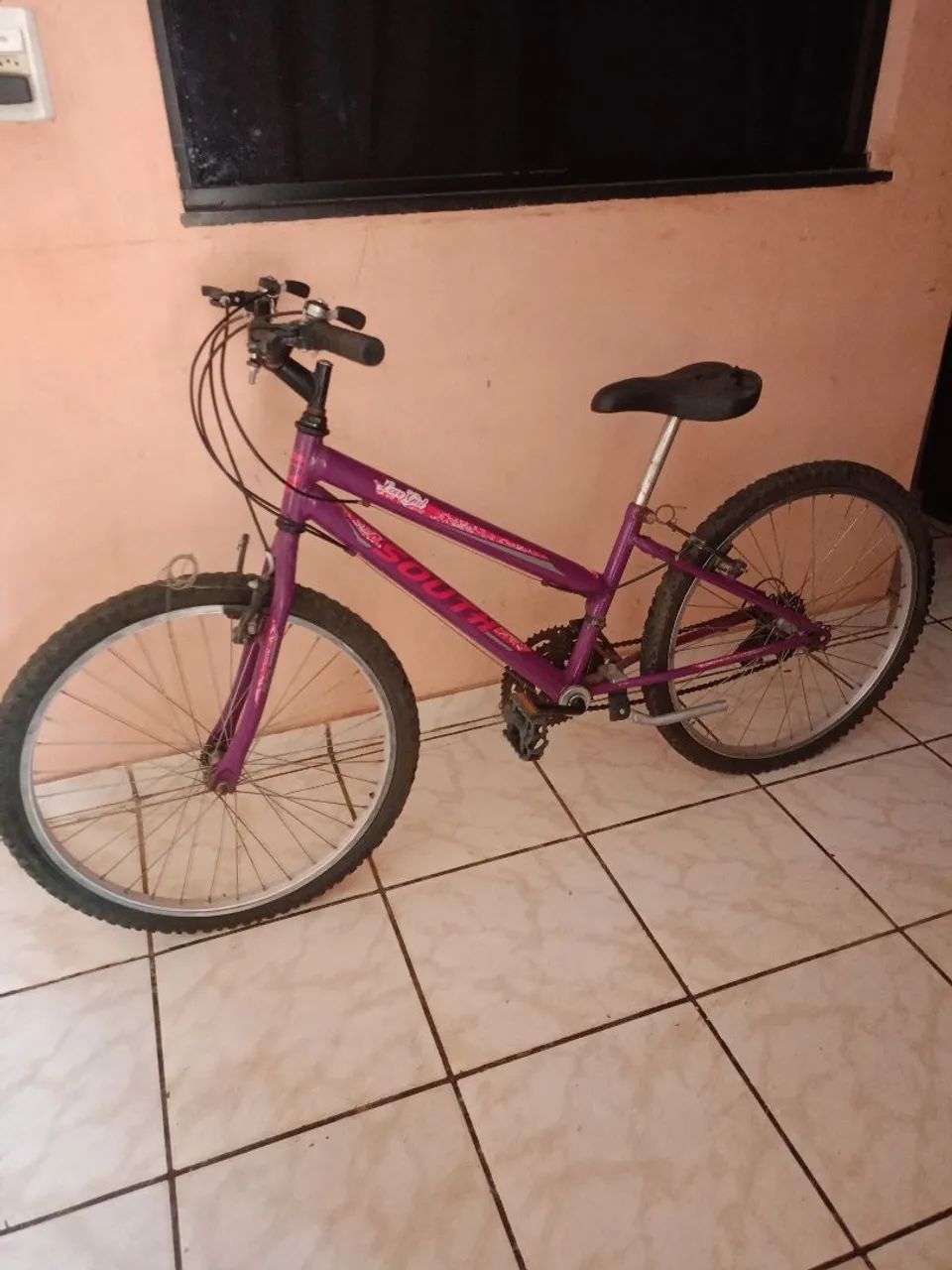 BICICLETA LILÁS COM MARCHA 