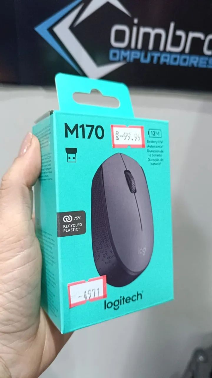 Mouse Sem Fio Logitech M170 - USB + Pilha -Durabilidade e Eficiencia Garantia Loja Coimbra