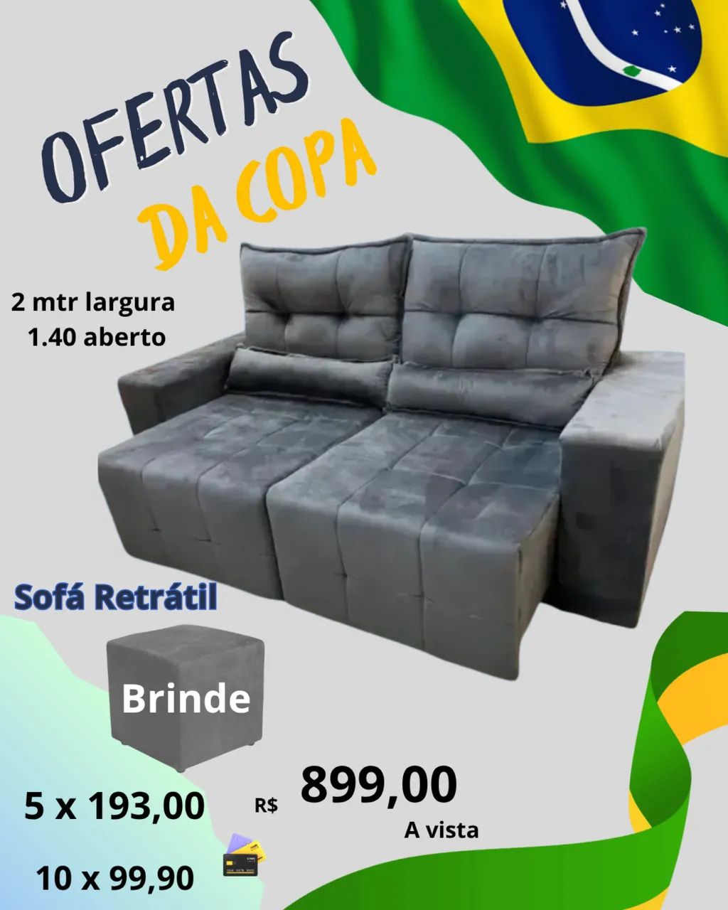 Sofá Retrátil A PRONTA ENTREGA PROMOÇÃO 