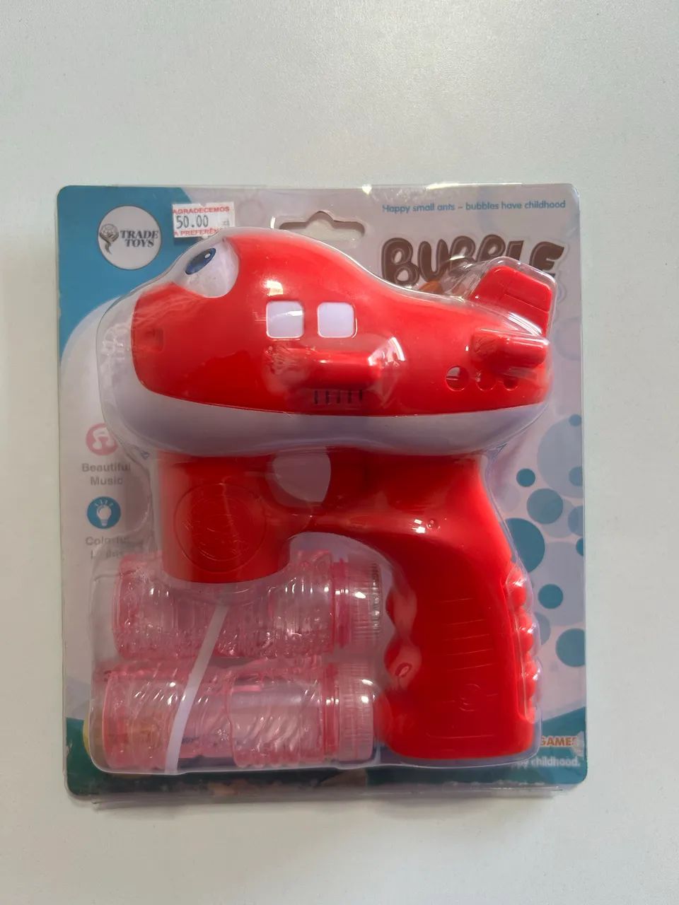 Brinquedo solta bolha de sabão 