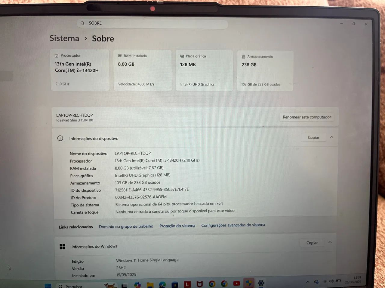 NOTEBOOK LENOVO i5 - 13 GERAÇÃO 