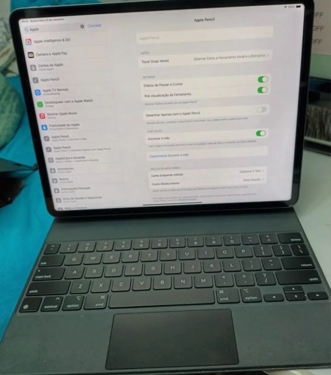 Ipad pro 12,9 256gb 6ª geração com teclado Apple Magic e película.