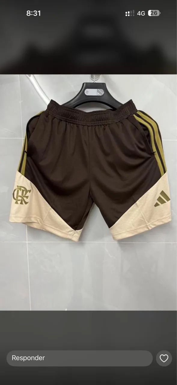 Shorts Flamengo com zíper bolso - Foto 2