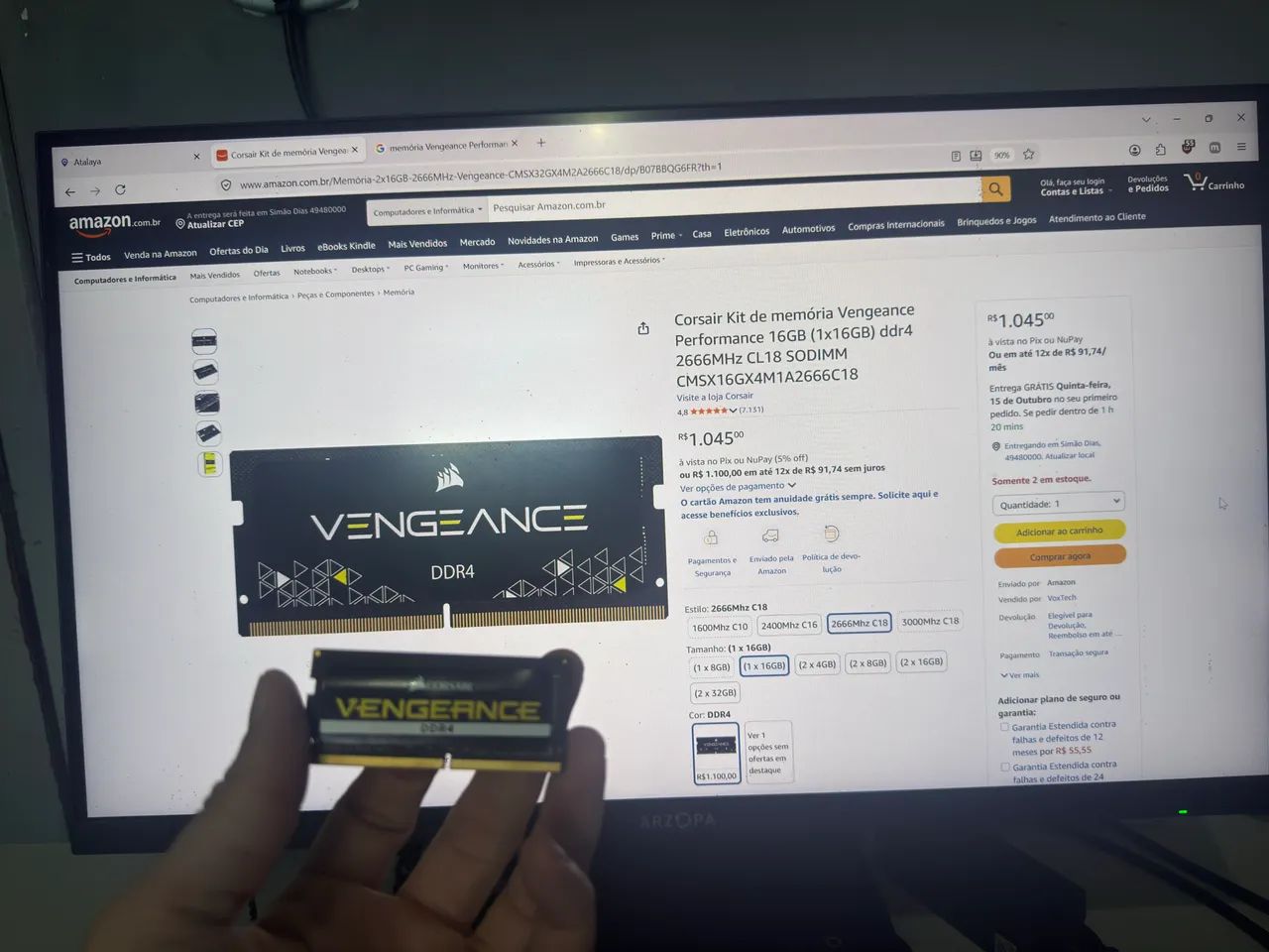 Memória Vengeance 16GB ddr4 notebook - Foto 2