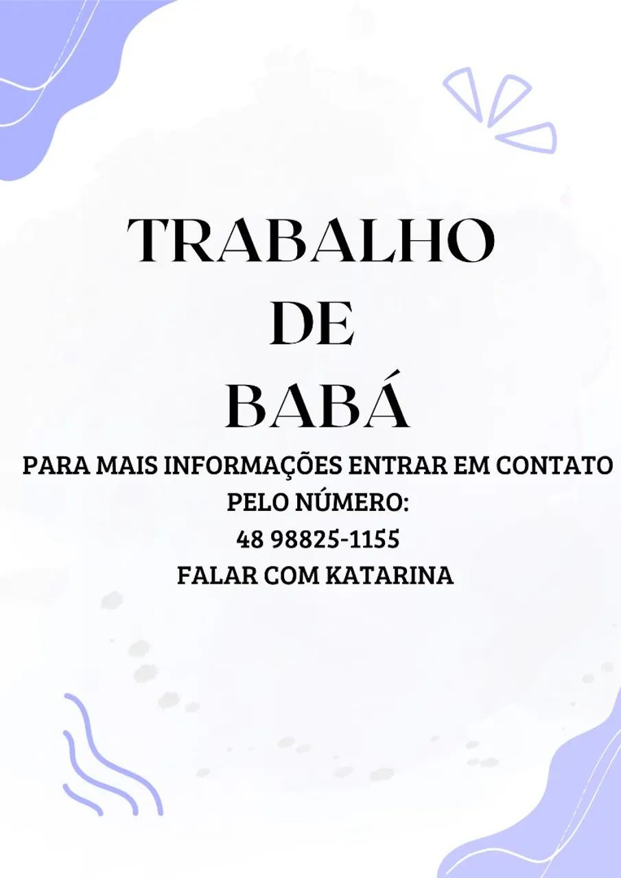 OFEREÇO SERVIÇOS DE BABÁ 