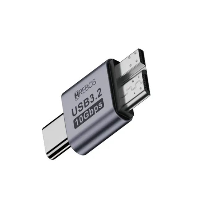 Adaptador Tipo-C Macho para Micro-B Macho | Usb 3.2 10Gbps - Hrebos - Foto 4