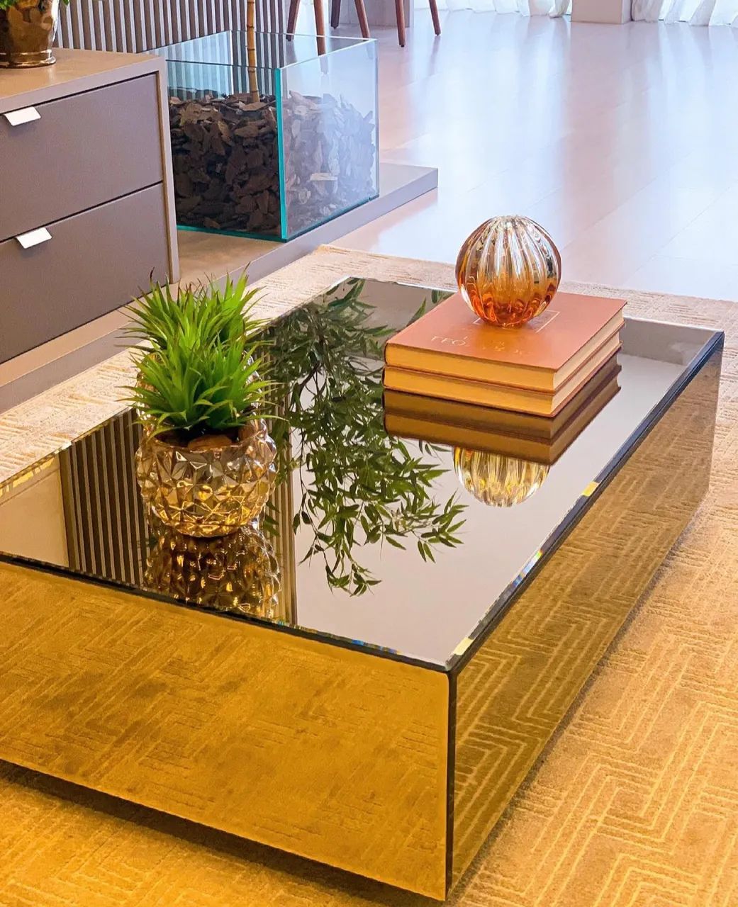 Mesa de centro bronze 